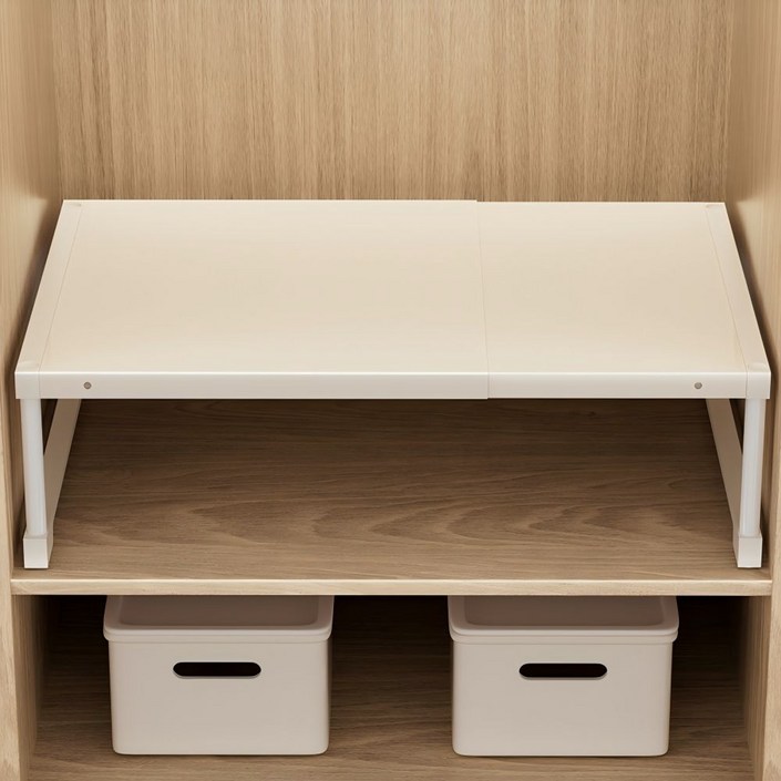 Shipshape 길이조절 레이어드 옷장 칸막이 신축성 있는 찬장 칸막이 선반 확장형 수납정리대