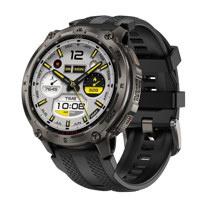 KOSPET TANK T4 남성용 스마트 워치 GPS 듀얼 밴드 32GB 오프라인 지도 10ATM IP69K 워키토키 Apexmove OS 500mAh 6축 자이로스코프, Black, 3.632cm, GPS + 블루투스