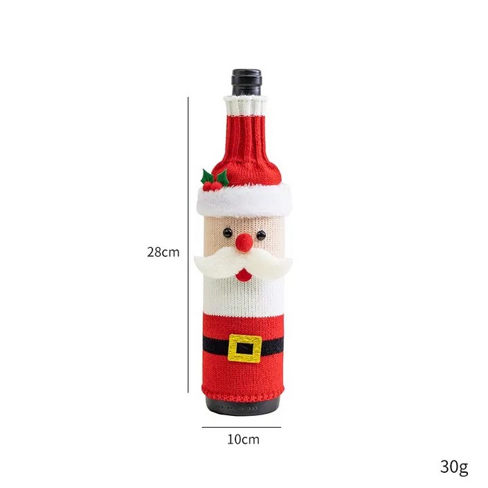 와이와이YY 크리스마스 산타 와인커버 11 명절 파티 선물 와인병 커버, 2개, 레드
