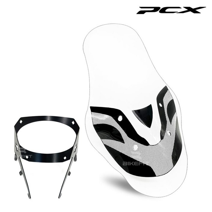 혼다 PCX 롱스크린 84cm 브라켓포함 더뉴 윈드쉴드 국산 18-20년식, 1세트