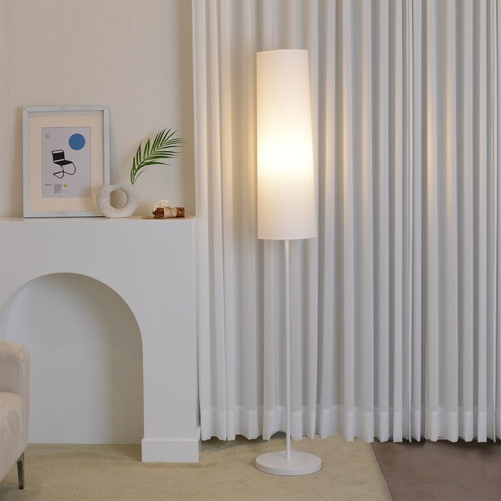 올루미 롱아일랜드 장스탠드 E26 인테리어 거실 조명 무드등 LED전구 포함, 화이트사은 LED 벌브 전구