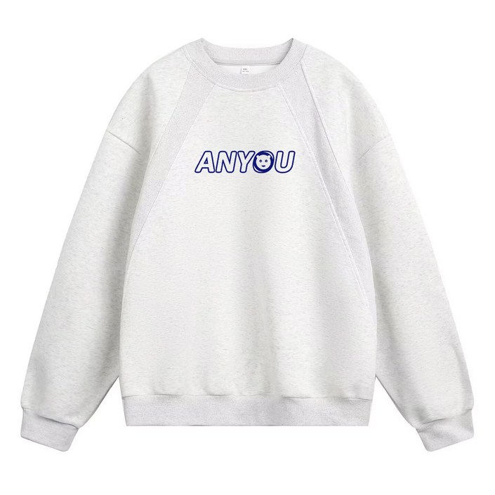 ANYOU 남성 루즈핏 라운드넥 맨투맨 봄가을 고급진 긴팔티