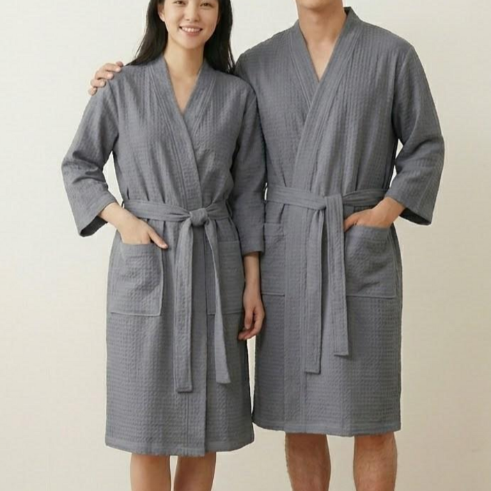 Maison de LAB 프리미엄 호텔 샤워가운, 그레이  XL, 1개
