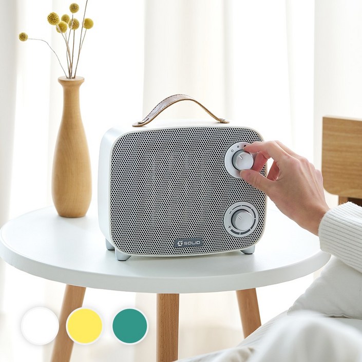 솔리드 미니 온풍기 SP1500 욕실 화장실 미니 발난로 난방기 가정용 PTC 전기히터 팬히터, 1. 화이트, 컬러