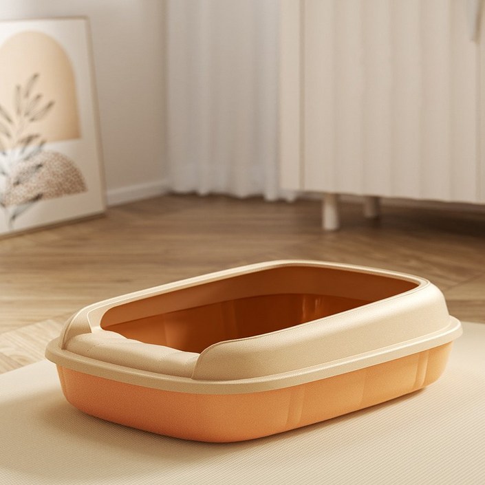 홈메이드 고양이 화장실 특대형 초대형 대형 배변통 두부모래 모래삽 스쿱세트 모음, 오렌지