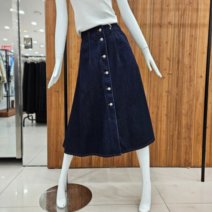 백화점아울렛 지컷밴딩 슬릿 생지 데님 스커트7224355607DJ 321915