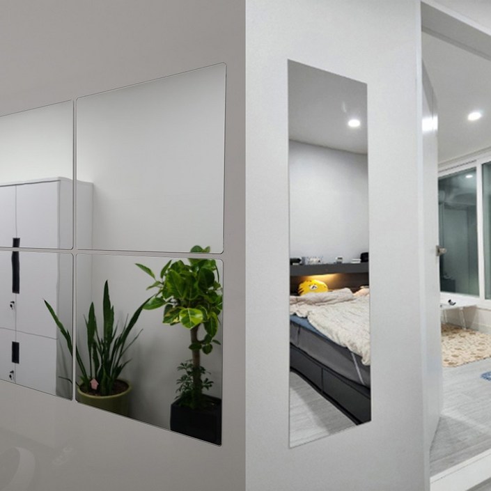 대형 모칸도 아크릴 거울 75X150cm 모서리 직각형 접착식 DIY거울 두께 2mm 재단가능, 모서리직각 75X150 2mm