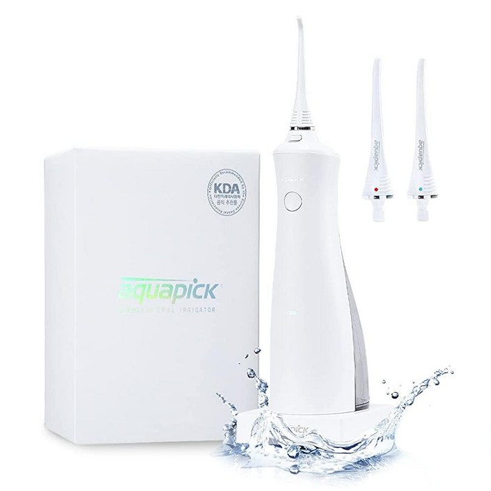 AQUAPICK AQ-230 워터 플로서 프로페셔널 무선 덴탈 구강 세정기, 여행 및 가정용 휴대용 및 충전식 IPX7 방수, 3모드 워터 플로싱, 200ml 워터 탱크, 제트 팁
