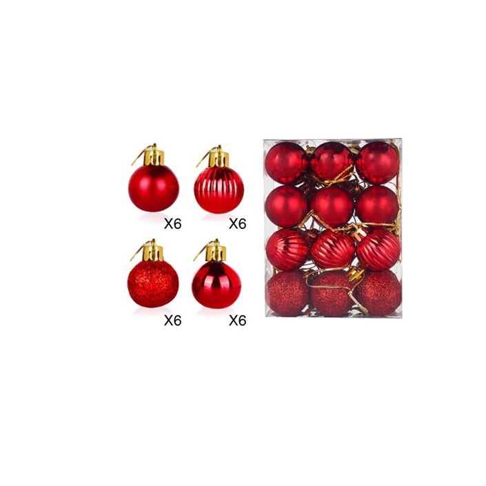 크리스마스트리장식 오너먼트 24볼 3cm 미니 장식