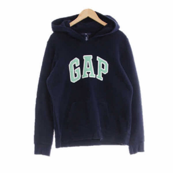 갭 1836 gap 네이비 빅로고 면혼방 도트로고긴팔후드티 M