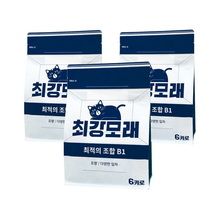 21 최강모래 최적의 조합 B1 6kgx3, 프레쉬솝 유향 고양이모래 와이오밍 벤토나이트모래, 3개, 6L