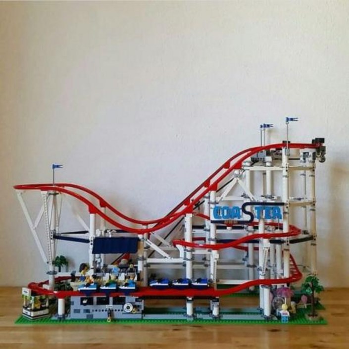 루프 코스터 롤러코스터 모터 LED 조명 놀이공원 도시 크리에이티브 빌딩 블록 벽돌 모델 10303 어린이 장난감 선물