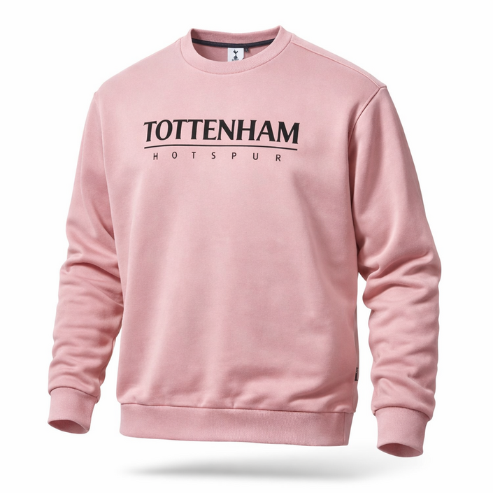 토트넘 정품 기모 베이직 맨투맨 남녀공용 데일리 오버핏 긴팔 티셔츠 핑크