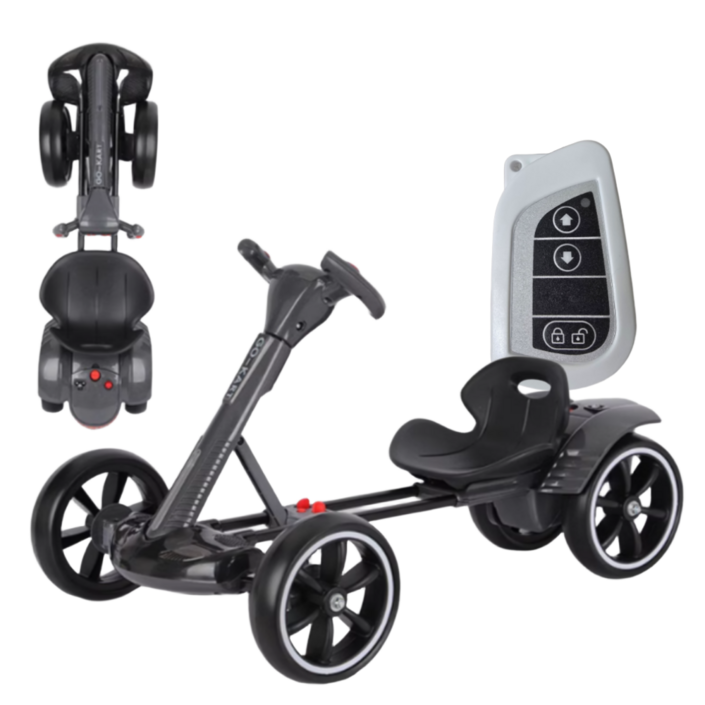 픽고잉PickGoing 리모컨 접이식 씽씽 고카트 1인용 전동차 리모콘 소형 카트 전동 루지 폴딩 드리프트 성인 접이식카트 경주 야외용 공원 레이싱카, 블랙, 1