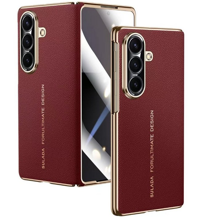 하이엑스 갤럭시 Z 폴드7 천연 소가죽 맥세이프 힌지보호 풀커버 휴대폰 케이스