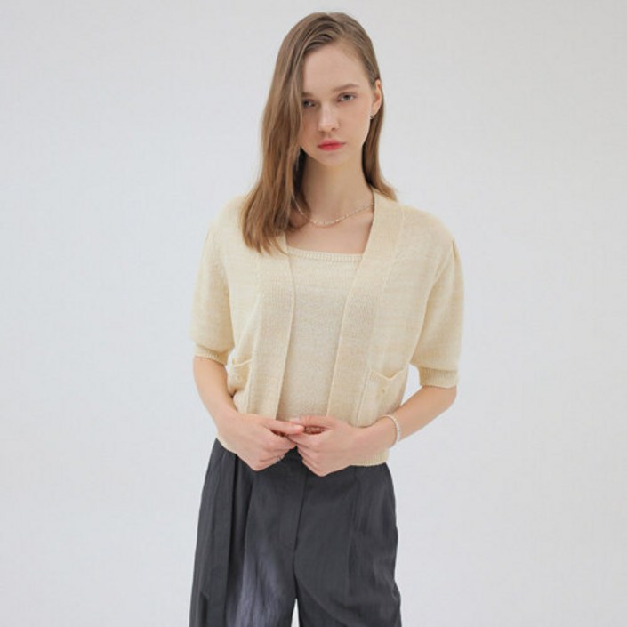 AK PLAZA 온앤온 볼륨 소매 슬리브리스 가디건 SET NES3MD429 AK PLAZA 온앤온 볼륨 소매 슬리브리스 가디건 SET NES3MD429