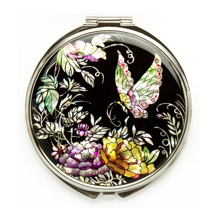 포미모어 자개손거울 전통 나전칠기 원형손거울 70mm, 1개, 나비목단