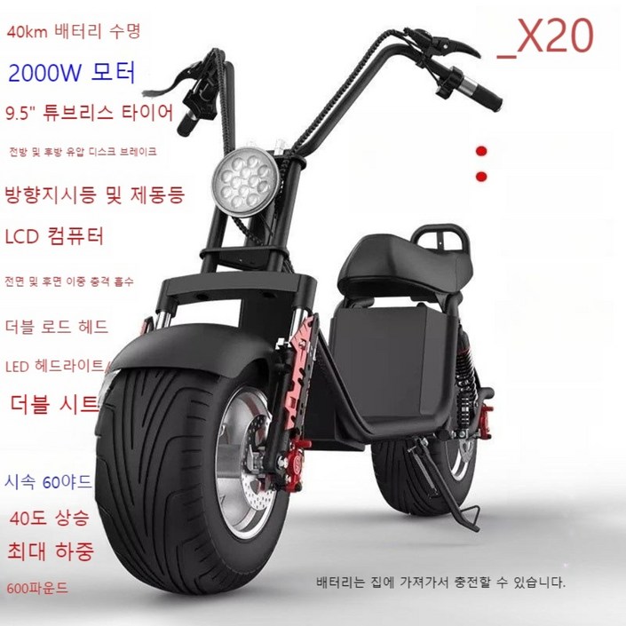 21년 신형 Xpro 할리 전동스쿠터 2000W 관포