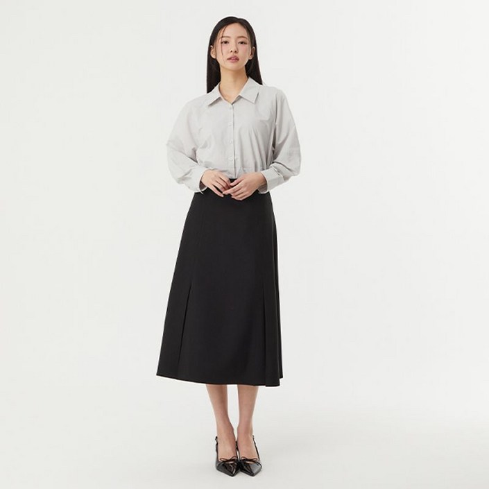 플라스틱아일랜드 맞주름 플레어 스커트 PR7WS161