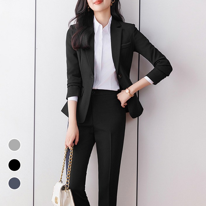 Titikong 여성 정장세트 상의바지나 베이직 빅사이즈 데일리 수트 투피스