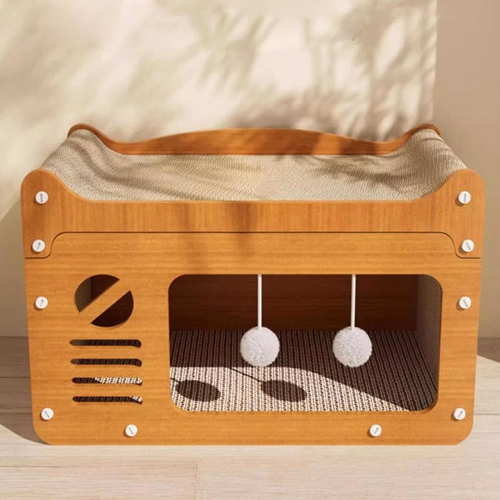 쇼피고 고양이 숨숨집 스크래쳐 대형, 1개, 혼합