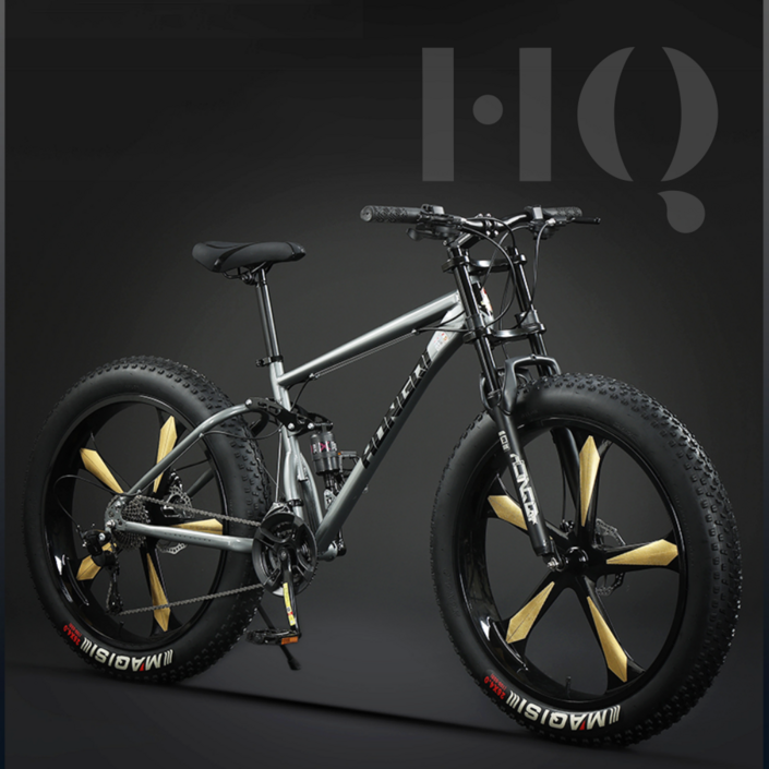 HQ 풀샥 팻바이크 오프로드 MTB 광폭 산악자전거, 실버그레이 5블레이드 휠, 1개