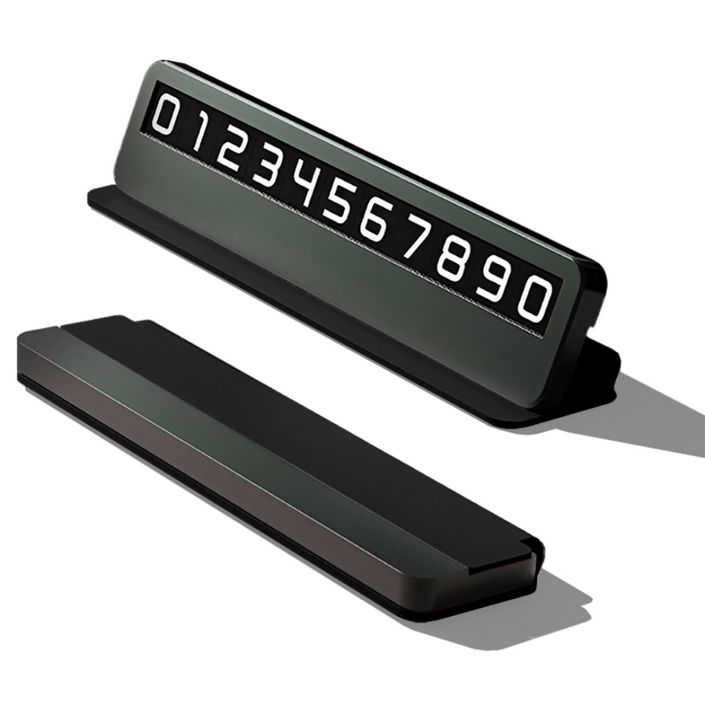 차빛 가죽 슬림 주차번호판 자동차 전화번호판, 1개, 리치블랙