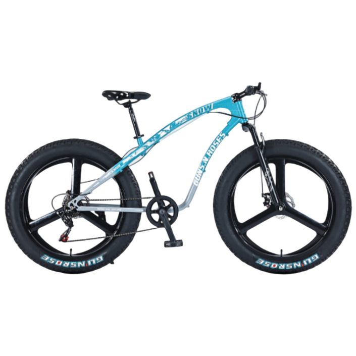 [크랭커] 풀샥 MTB 팻바이크 산악자전거 광폭 타이어 오프로드, 1개, 175cm, 메탈릭블루-3블레이드휠