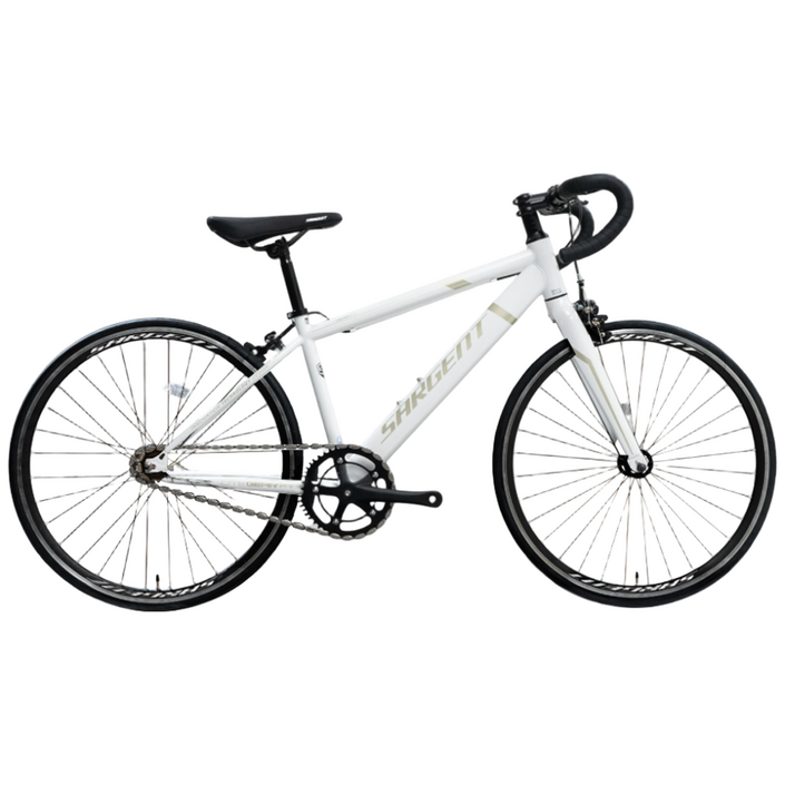 서전트 픽시 자전거 라이트기어 F1 700C 중학생 초등학생 입문용 고정기어 완조립, 1개, 440cm, F1 화이트베이지