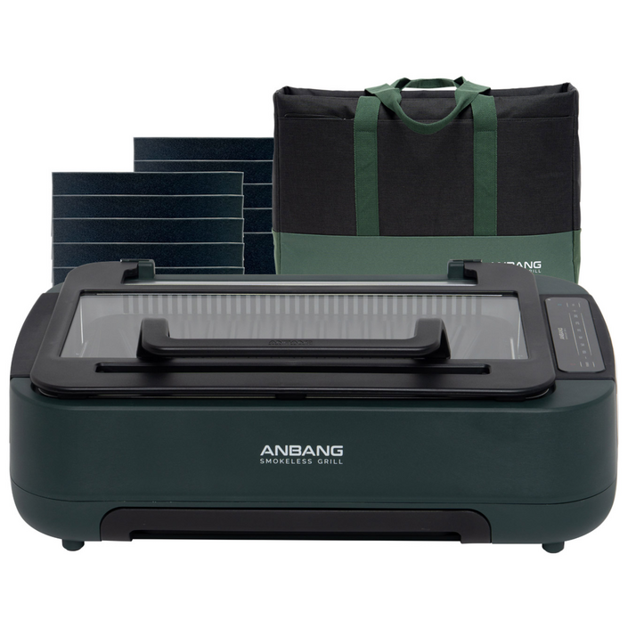 [안방그릴 울트라] 연기+냄새+기름잡는 전기그릴 (+전용가방+전용필터10개) AB1101MF/바베큐 삼겹살 대형 그릴 시즌6