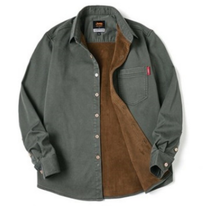 지프 스피릿 겨울 남성 캐주얼 오버핏 기모 셔츠 2062