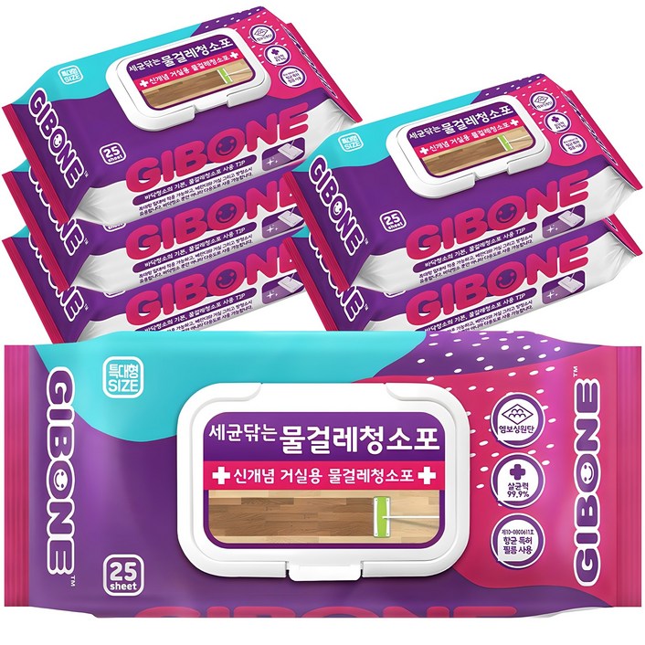 기본에 물걸레 청소포 특대형 캡형 25p, 6개 기본에 물걸레 청소포 특대형 캡형 25p, 6개