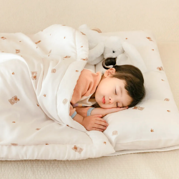 라비킷 경추베개 리버시블 낮잠이불 세트 분리형, 베이지