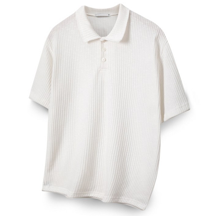 해리슨 남성용 애플 골지 카라 니트 반팔 SNC1001