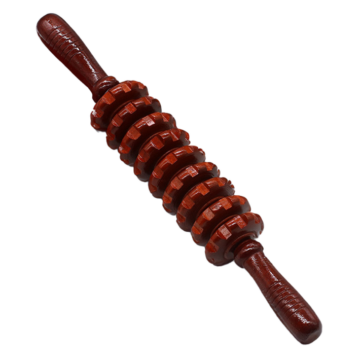 모두의시작 지압 원목 마사지 롤러, 레드, 1개
