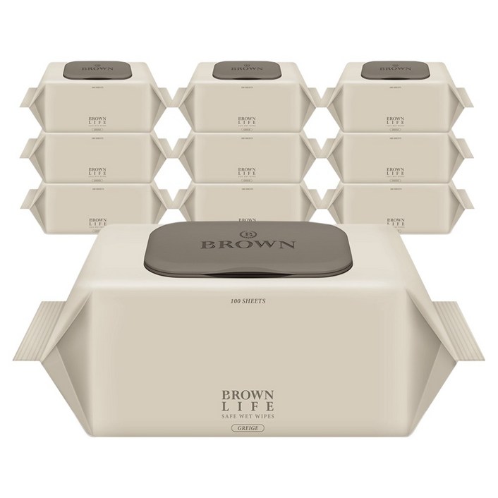 브라운라이프 그레이지 도톰한 대용량 아기물티슈 캡형