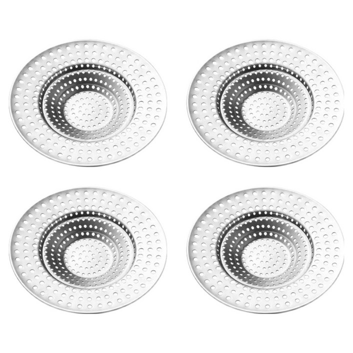 더자카 스테인레스 욕실 배수구 거름망 트랩 4p