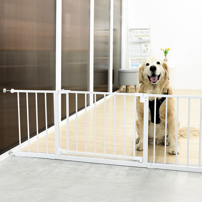 21세기트랜드 낮은 미니 안전문 폭조절 애견 펜스 도어  패널 20cm, 화이트, 1세트