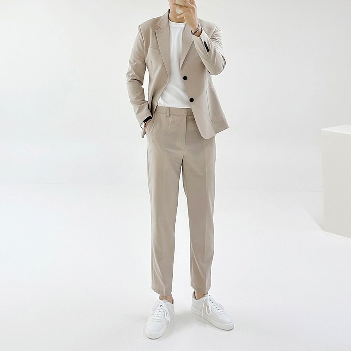 아도르클래식 남성용 이안 레스터 캐주얼 수트 결혼식 정장세트