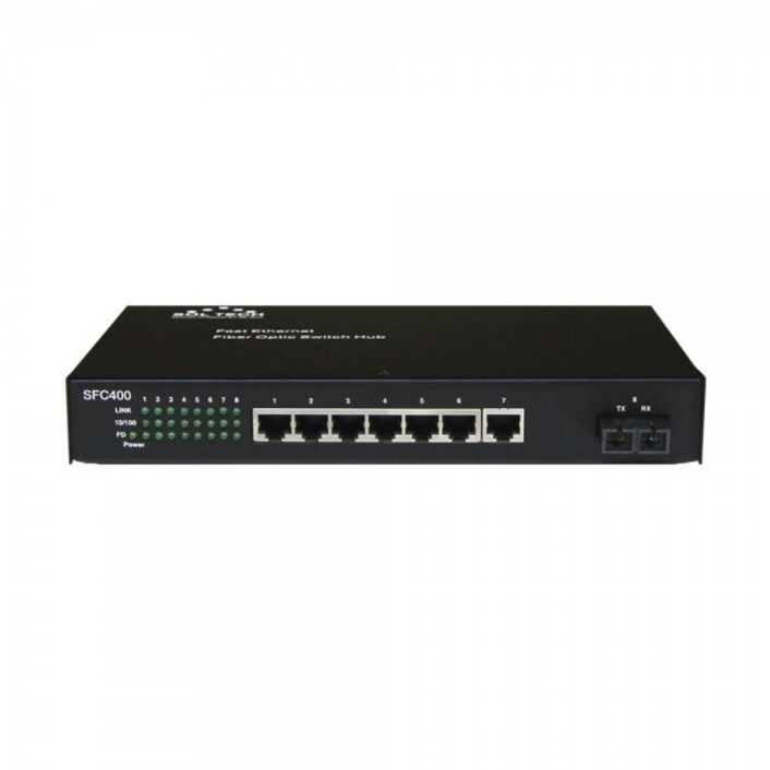 SOLTECH 멀티모드 100Mbps 광 1포트 TP 7포트 스위칭허브
