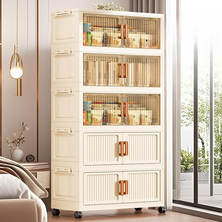 양문형 대용량 접이식 수납장 문형 플라스틱 다용도 캐비닛