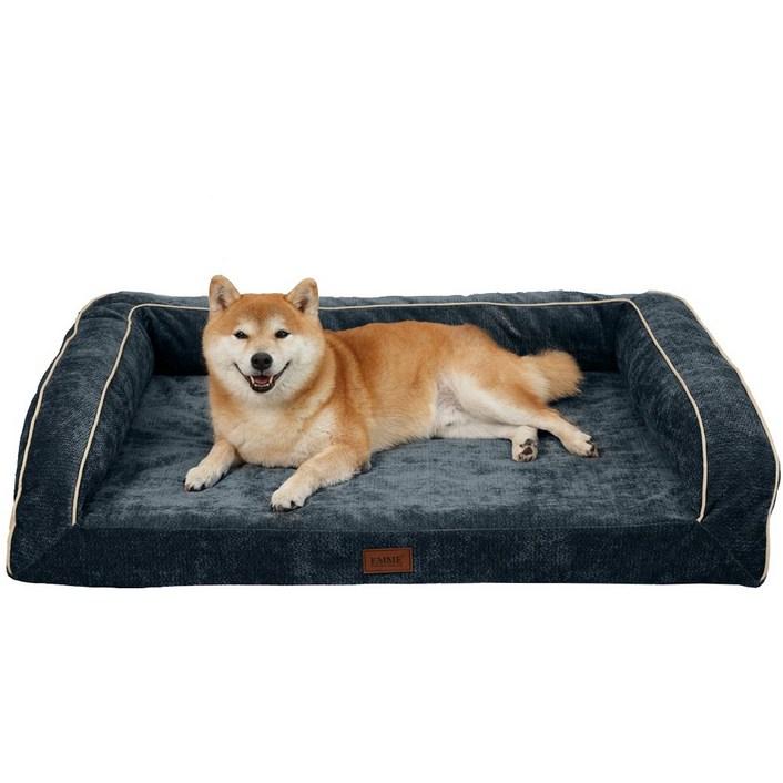 EMME 애견용 침대 방수 방상, 1개, 셔닐 원단-Dusty Blue