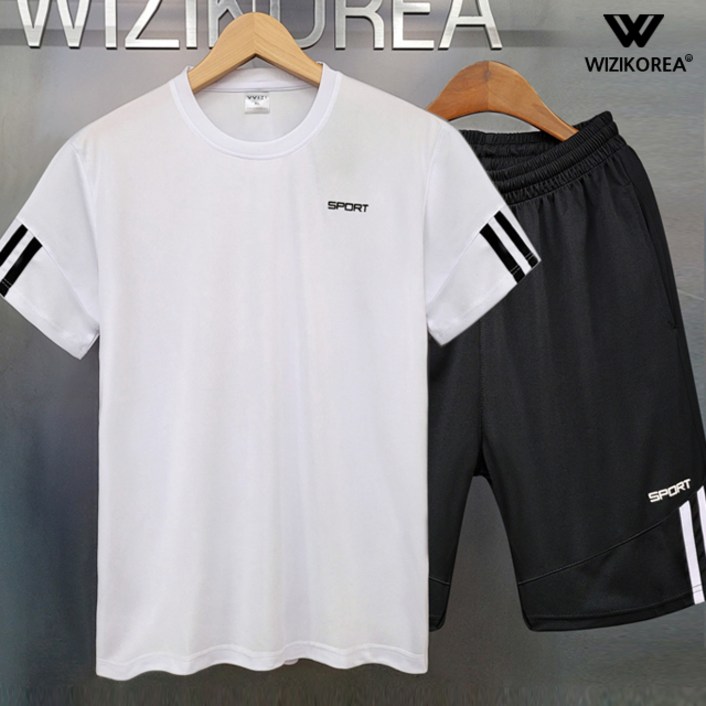 반팔 트레이닝복 세트 여름 츄리닝 헬스복 W014SET+국내발송