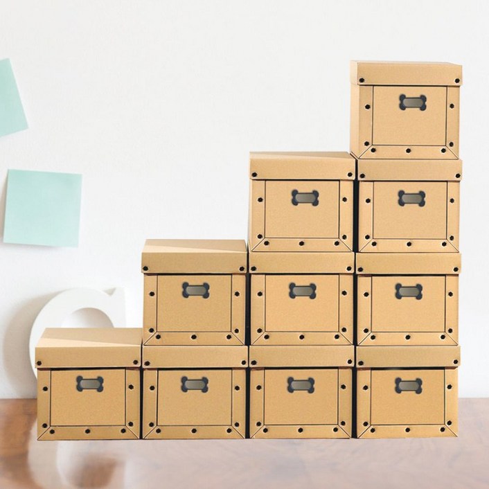 아이리스 다용도 국산 종이 무지트렁크 10P 옷정리함 수납박스 보관함, 10개