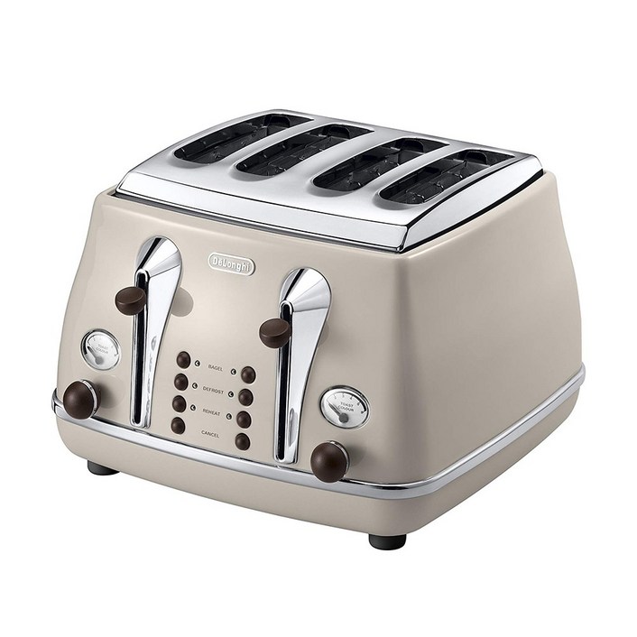 드롱기 정품 빈티지 아이코나 4구 토스터기, 크림, 크림