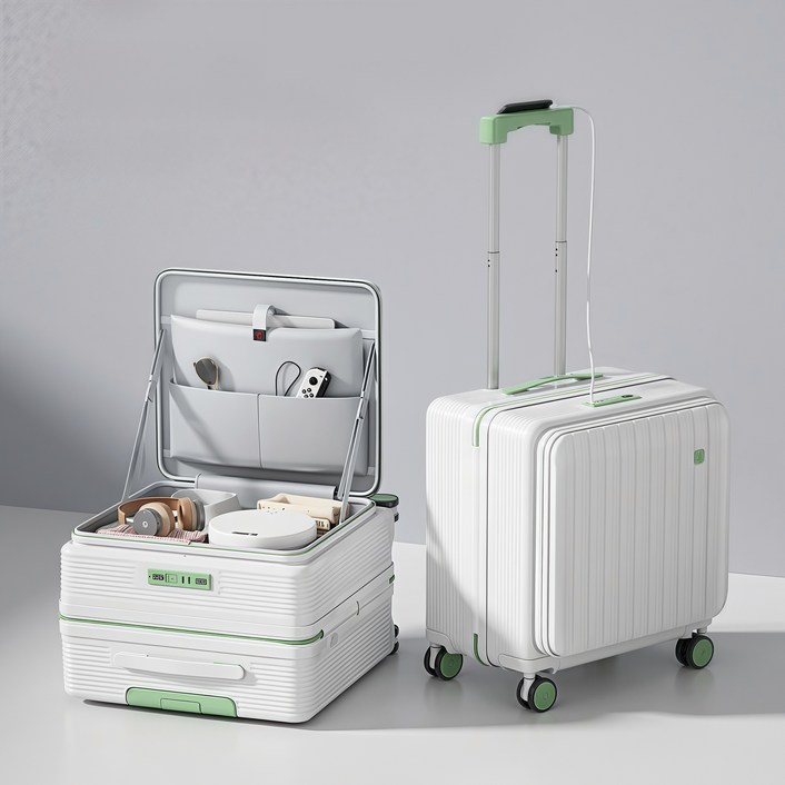 TLOML 캐리어 20인치 전면 오픈 USB 기내용 캐리어 대용량 여행용 캐리어