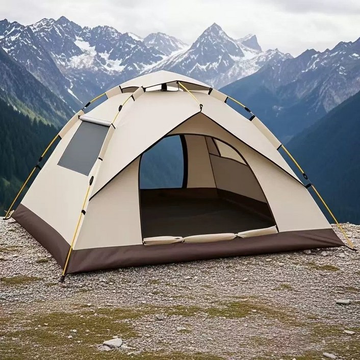 YERIGA 원터치 텐트 캠핑 텐트 비에 자외선 차단 독일제 2창 2도어