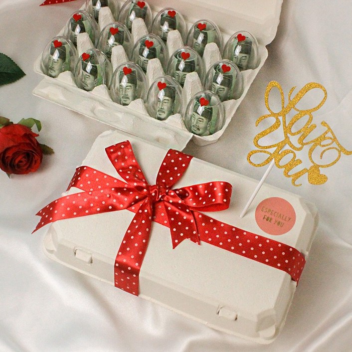 차렌시아 계란한판 용돈 이벤트 30살 60살 생일 이벤트 추석 어버이날 현금 용돈박스, 15구레드땡땡이