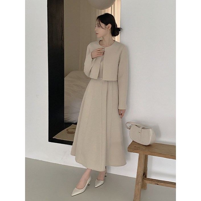 리리앤코 벨누아르 트위드 자켓 롱 투피스 세트