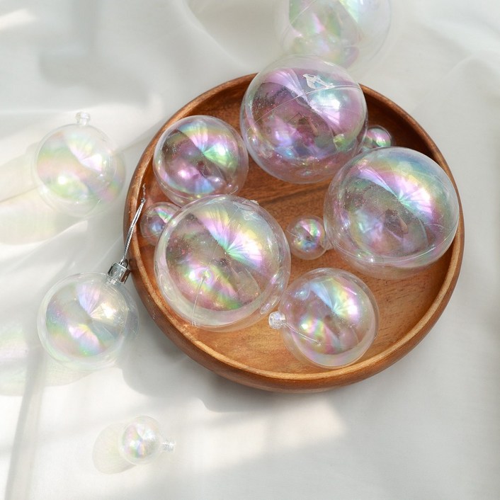 케이트가든 투명 오로라 오너먼트 12p 크리스마스 트리 장식볼, 투명, 1세트